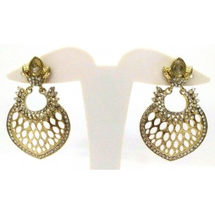 Light Gold Chand Bali Earring Jhumka Fashion Jewelry Boho Drop Dangle Long E52